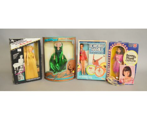 EX-SHOP STOCK: Four vintage celebrity inspired Fashion Dolls including Mattel Marie Osmond, Ideal Toys Dorothy Hamill and two