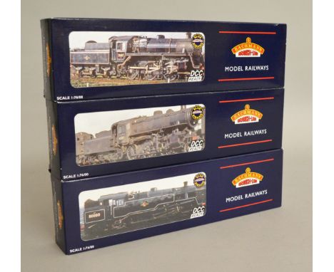 OO Gauge. Three boxed Bachmann DCC Ready Steam Locomotives, 32-357 4MT Standard Tank 80079 BR Black, 32-585 Ivatt Class 4 2-6