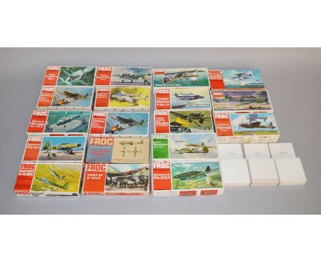 Eighteen aviation related model kits by FROG plus three Spin-A-Props, this includes; Westland Wyvern, Spitfire Mk 14 & flying