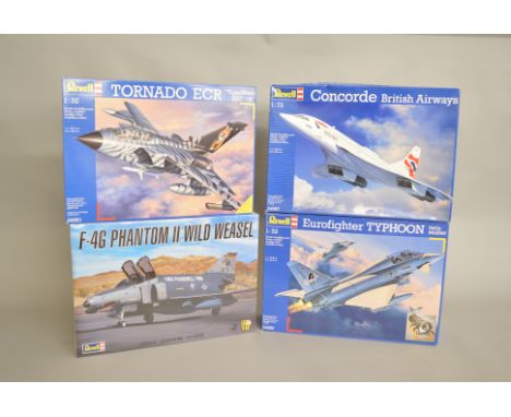 EX-SHOP STOCK: Four Revell boxed model kits in VG condition , which includes; Concorde British Airways 1:72 scale 04997, Torn