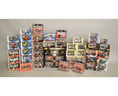 EX-SHOP STOCK: Thirty two boxed and carded Maisto Motorcycle and Scooter diecast models in 1:18 scale including items from th