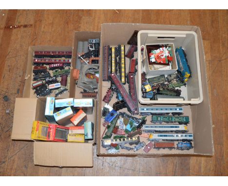EX-SHOP STOCK: A large mixed lot of trains and accessories, this includes, coaches, engines, wagons etc, mostly made by Lima,
