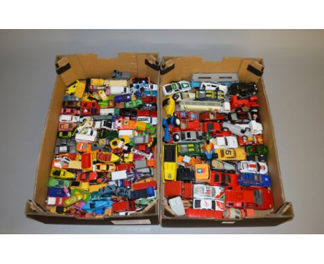 A good quantity of unboxed playworn diecast models by Corgi, Matchbox and others in a variety of different scales contained i
