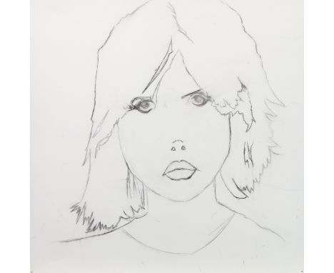 * ED SPITERI, PORTRAIT DEBBIE HARRY (BLONDIE) charcoal on canvas 100cm x 100cm Unframed
