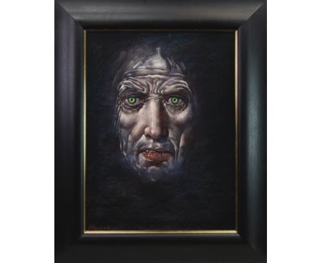 * PETER HOWSON OBE (SCOTTISH b 1958), GREEN EYES pastel on paper, signed 61cm x 46cm Framed and under glass