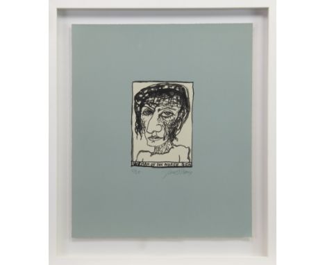 * JOHN BELLANY CBE RA HRSA (SCOTTISH 1942 - 2013), WOMAN OF THE NORTH SEA silkscreen print, signed, 13/24 18cm x 13cm Mounted
