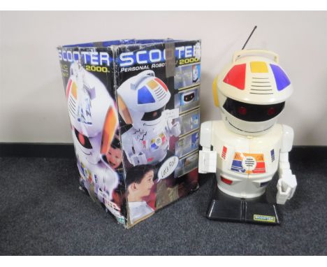 A boxed Scooter 2000 personal robot 