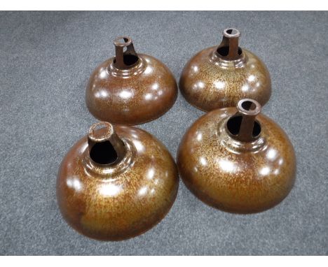 Four industrial style light shades