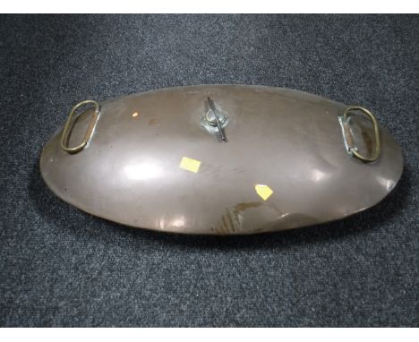 A 19th century oval copper flask 