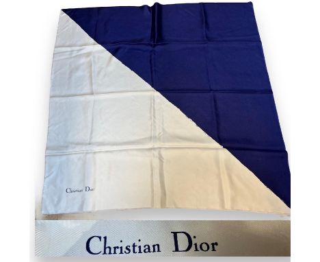 Vintage Christian Dior Monogram Dior Royal Blue Silk L Scarf