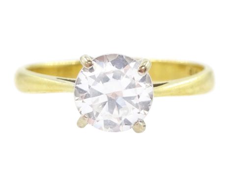 18ct gold single stone white spinel ring, Birmingham 1964Condition Report:Approx 2.55gm, size M-N