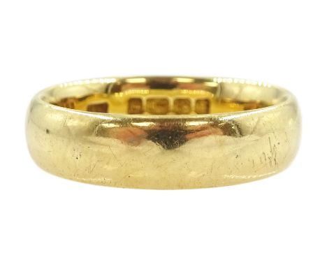 Early 20th century 18ct gold wedding band, Birmingham 1928Condition Report:Approx 6.6gm, size O-P, depth = 5.15mm, a few ligh