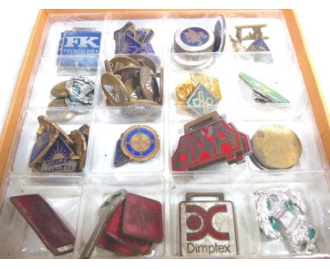 ENAMEL BADGES. Box of mixed enamel badges mainly of union origin