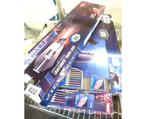 STAR WARS LIGHT SABERS. Three boxed Star Wars science light saber room lights 