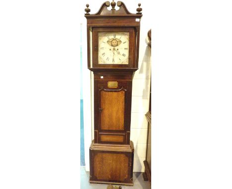 LONGCASE CLOCK. Oak and Mahogany long case clock by W,W Jackson of runcorn Date plaque for 1717 but later 