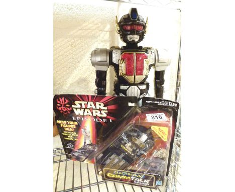 STAR WARS ITEMS. Mint boxed Star Wars Episode One electronic Comm Talk reader and Turbo Robot model