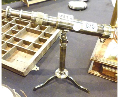 BRASS TELESCOPE. Brass telescope on tripod stand