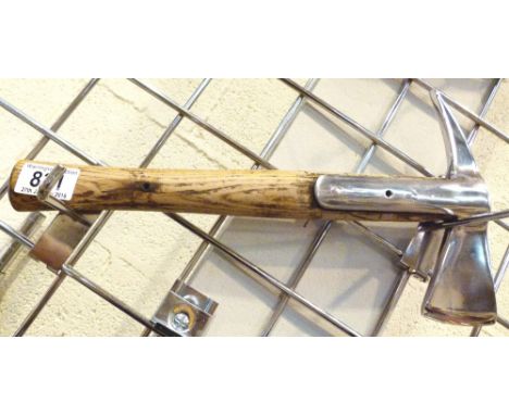 VINTAGE FIRE FIGHTER'S AXE. Vintage chrome fire fighter's side axe
