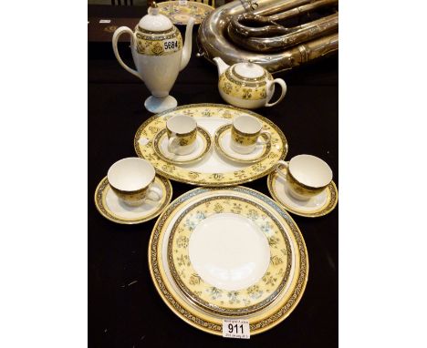 WEDGWOOD PART COFFEE SERVICE. Wedgwood India pattern part tea and coffee service