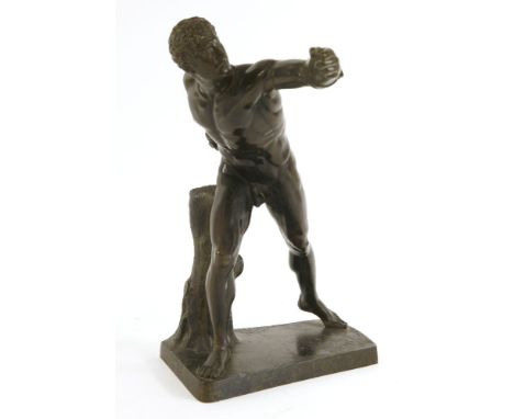 A bronze figure of an athlete, 19th century, after The Borghese Gladiator, 40cm high'The Borghese Gladiator' is a Hellenistic