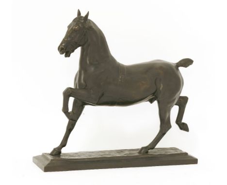 Major Cecil Brown RA RBS (1868-1926)a hackney horse, signed 'Cecil Brown SC', bronze, with applied label 'Dodson & Sons, 6 Ne