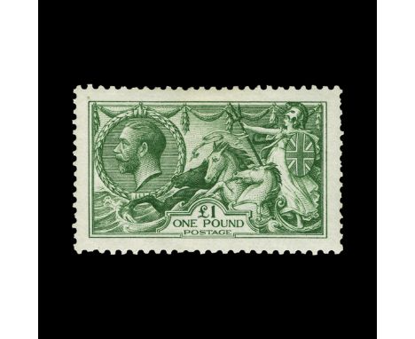 Great Britain - KGV : (SG 403) 1913 Waterlow £1 green, well centred, some nibbled perfs at right, h/r, very fresh m.m. Cat £3
