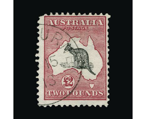 Australia : (SG 16) 1913-14 Roo £2 black and rose CTO, light crease, rounded top left corner Cat £4000 (image available)