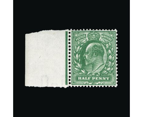 Great Britain - KEVII : (SG (279a)) 1911 Harrison perf 15 x 14 ½d deep dull green (very blotchy print), fine and fresh, margi