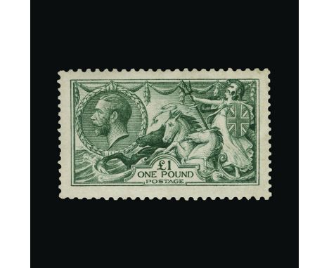 Great Britain - KGV : (SG 403) 1913 £1 green, well centred, light gum crease at edge, appears to be unmounted but barest trac