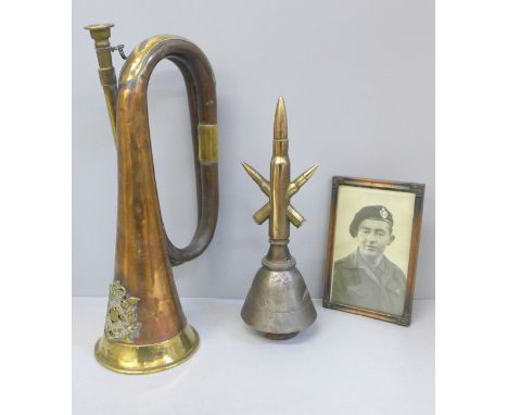 Vintage Antique Brass & Copper India Double Twist Bugle Horn Army Military  WWII -  Canada