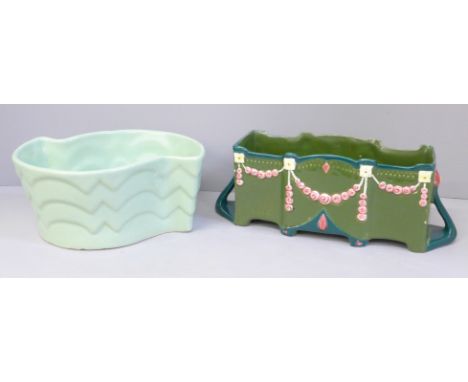 A Lovatt's Art Deco planter and a secessionist planter 