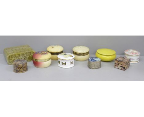 A collection of ten trinket boxes 