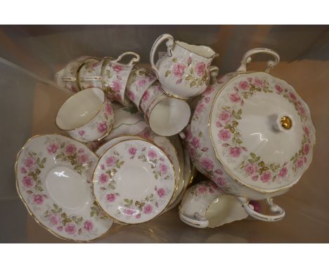 A Carlton ware Sunflower six setting coffee set and Royal Adderley Devonshire Roses tea set with tureen, plates, etc. **PLEAS