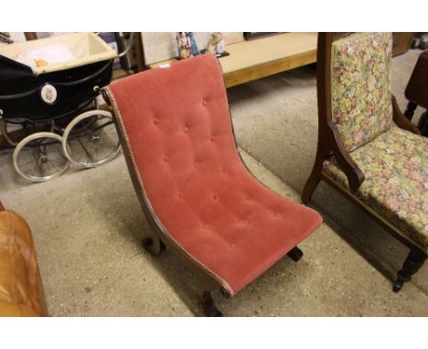 A French style mahogany button down nursing chair 