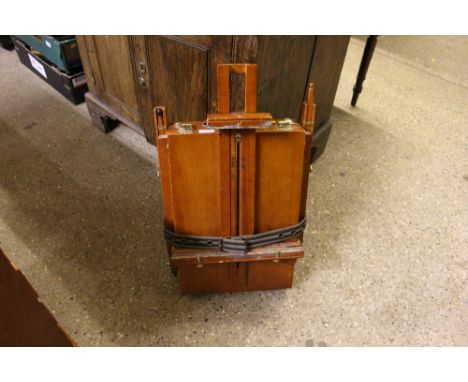 A folding artists easel 