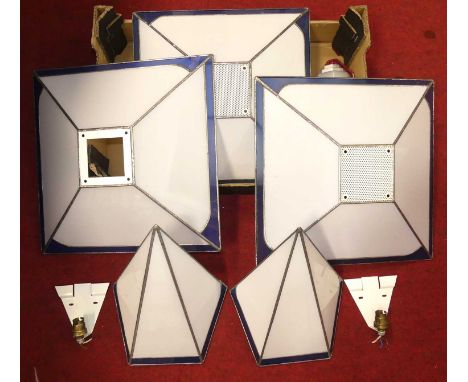 A collection of Tiffany style plastic light shades