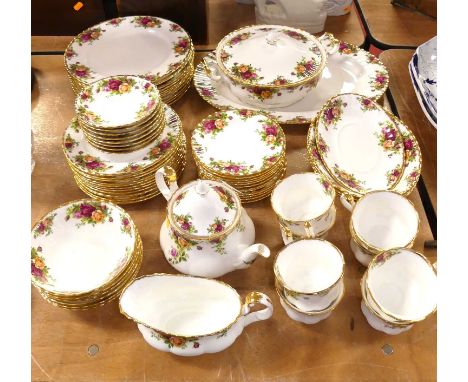 A Royal Albert Old Country Roses tea &amp; dinner service
