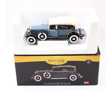 A Sun Star Platinum collection 1:18 scale 1932 Ford Lincon KB Top up, in blue, item no.6161 a/f