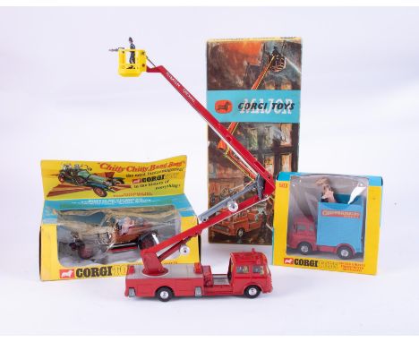 Corgi Toys 'Chitty Chitty Bang Bang' No.266, boxed, Corgi Toys 'Simon Snorkel Fire Engine' No.1127, boxed and a Corgi Toys 'C