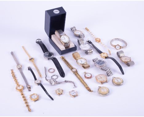 A collection of wristwatches &amp; pocket watches to include Tissot, Ingersoll, Timex, Sekonda, Everite, Rotary, etc, some wi