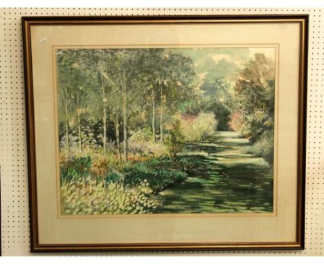 Tony Brummell Smith (born 1949) - A 20th century pastel study of a woodland pathway, signed bottom left Brummell Smith, 60 x 