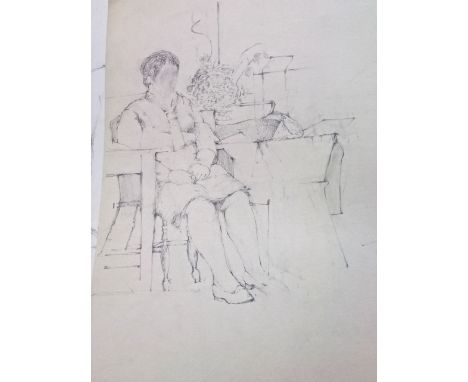 A folder containing a collection of life drawings by Anne Rothenstein, (daughter in law of William Rothenstein) together with