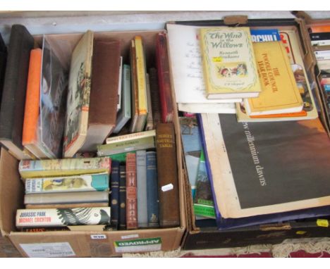 Two boxes of miscellaneous books including a number of vintage children's titles, Observer's Books, etc, together with a Pict