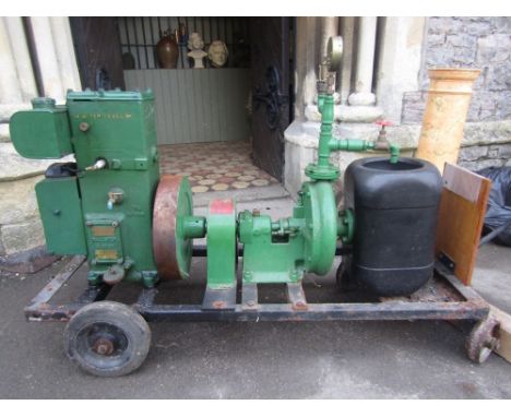 "The Lister" manufactured by R A Lister & Co Ltd, Dursley, England, stationary engine/water pump, model D. 1 1/2 HP, serial n