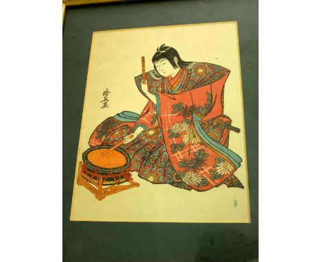 A collection of Indian mogul type paintings including erotic examples (4), max 22 x 13 cm all framed, together with a pair of