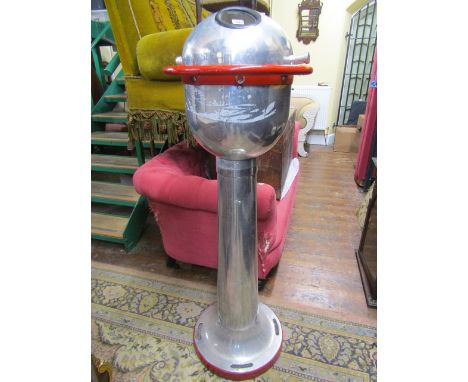 An Italian ships binnacle in polished chrome enclosing brass mounted marine compass, MICROTECNICA - Torino Italy - Course Rep