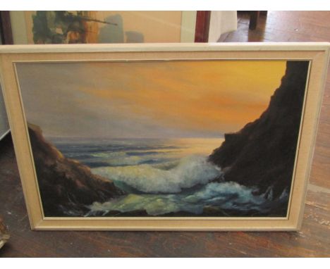 An oil painting on canvas of a coastal scene signed bottom right Clark, dated 66, an oil painting on canvas of a harbour scen