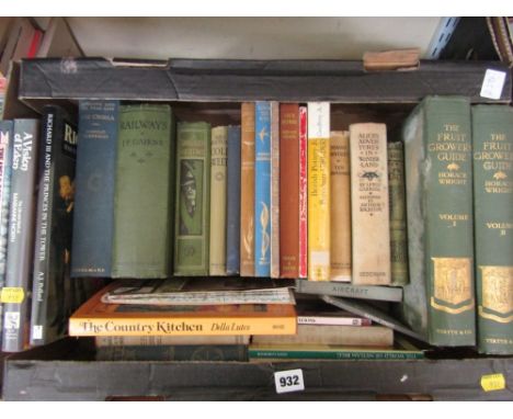 Two boxes of mixed books including The Fruit Growers Guide (2 volumes) 1924, a number of antique and vintage children's books