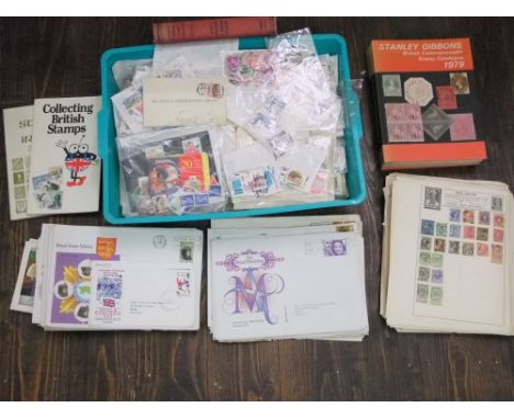 A box containing a large quantity of miscellaneous unsorted Worldwide and British stamps together with a collection of First 