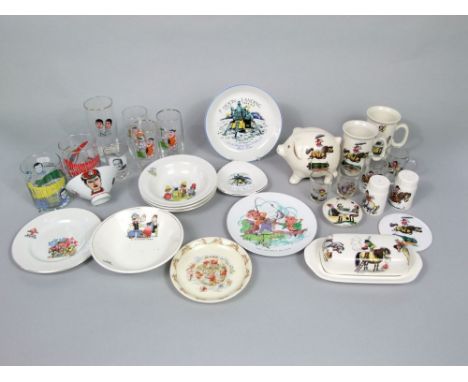 A collection of Myott and other ceramics with printed design after Norman Thelwell of humorous gymkhana subjects including a 